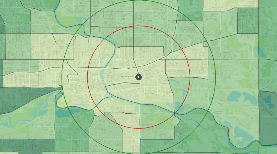 Des Moines, Iowa - Median Household Income